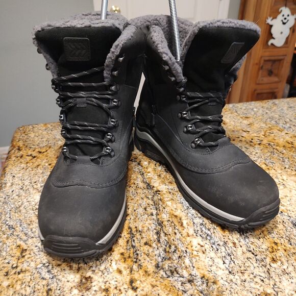 All in Motion Men's Jordan Waterproof Winter Boots Black Sz 11 Leather Faux Fur - Picture 8 of 12